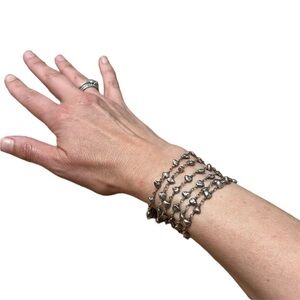 Sterling silver solid nuggets necklace, bracelet, choker, anklet, NEW $395